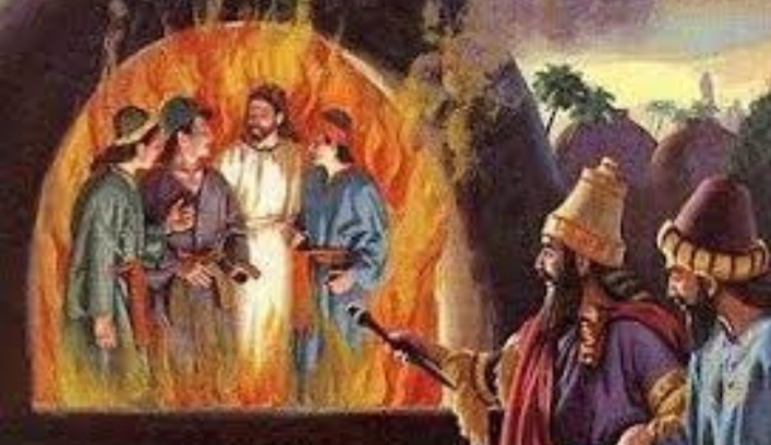 Dios salva del Horno de Fuego a Sadrac Mesac y Abed-nego
